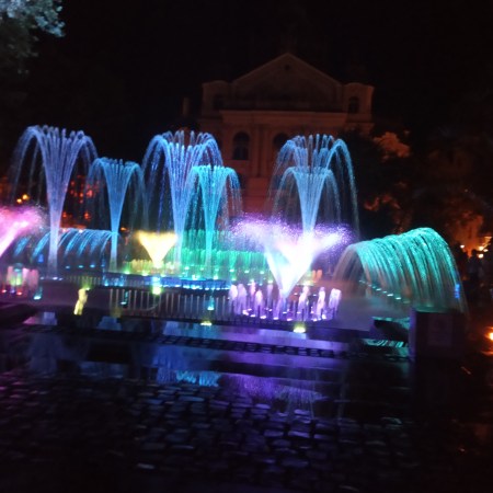 'Singing fountain in Kosica, SK Zenélő szökőkút, Kassa, Szlovákia